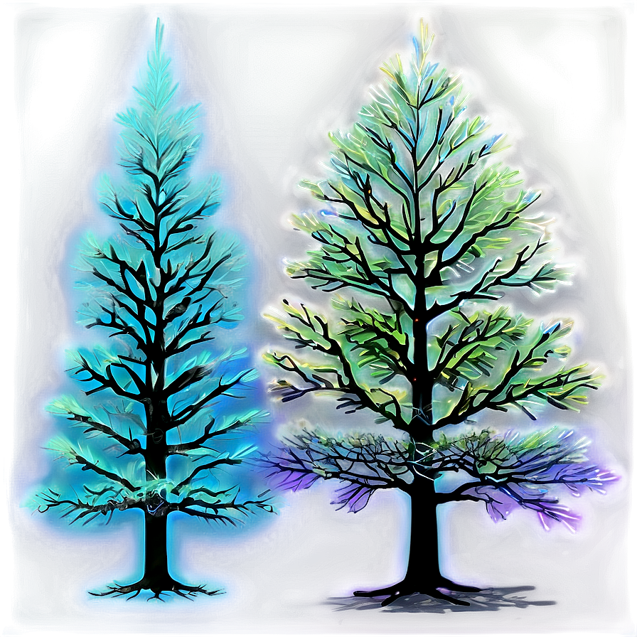 Mystical Aurora Trees Png Kfb94