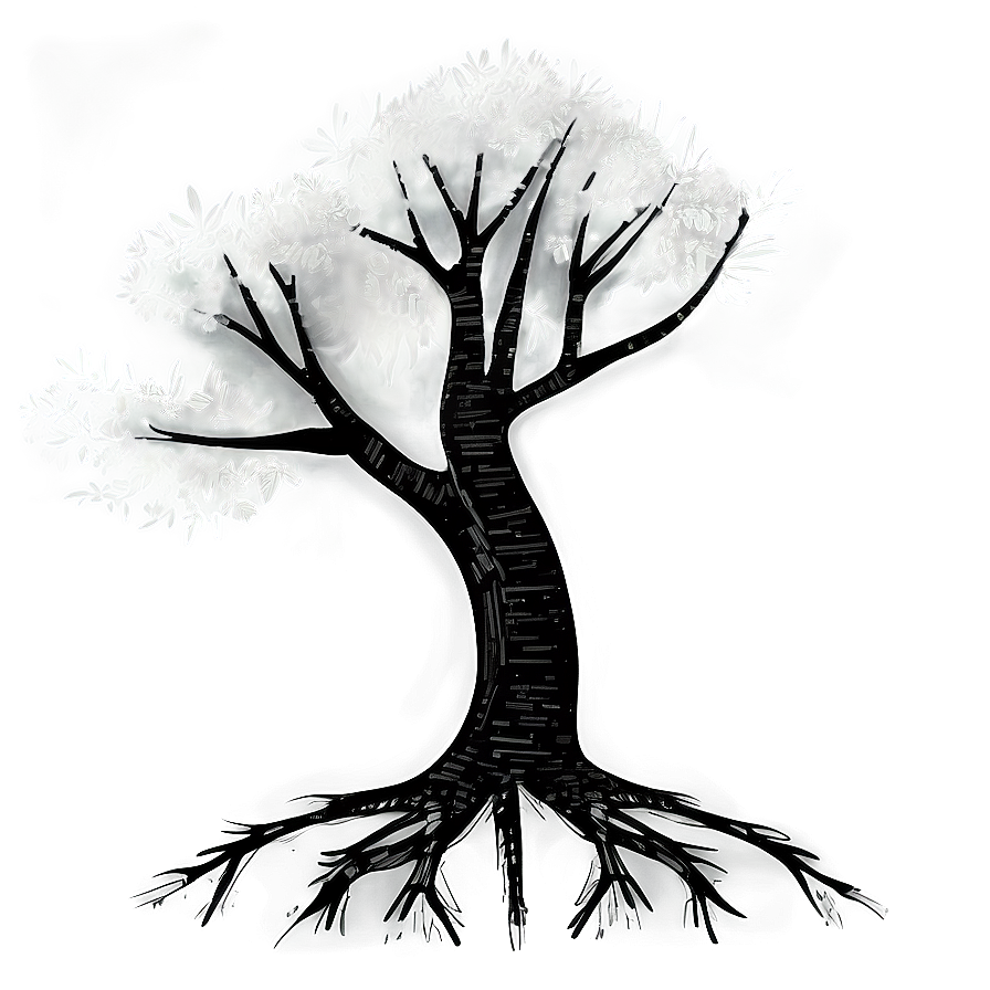 Mystical Black And White Tree Drawing Png 62