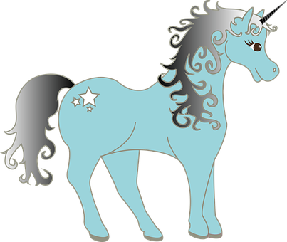 Mystical_ Blue_ Unicorn_ Graphic