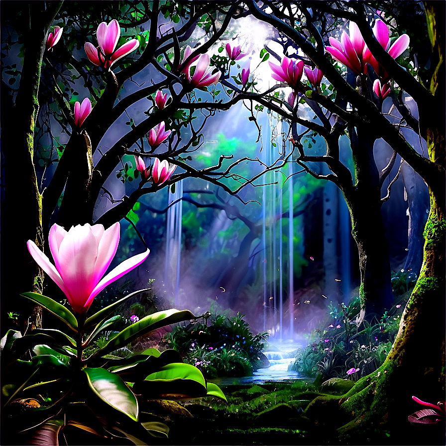 Mystical Magnolia Forest Png Hhv48