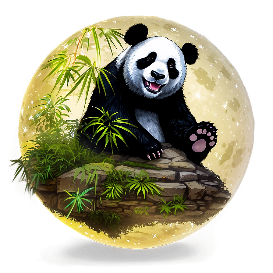 Mystical Panda In Moonlight Png Yhm8