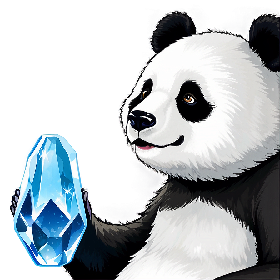 Mystical Panda With Crystal Png Puu