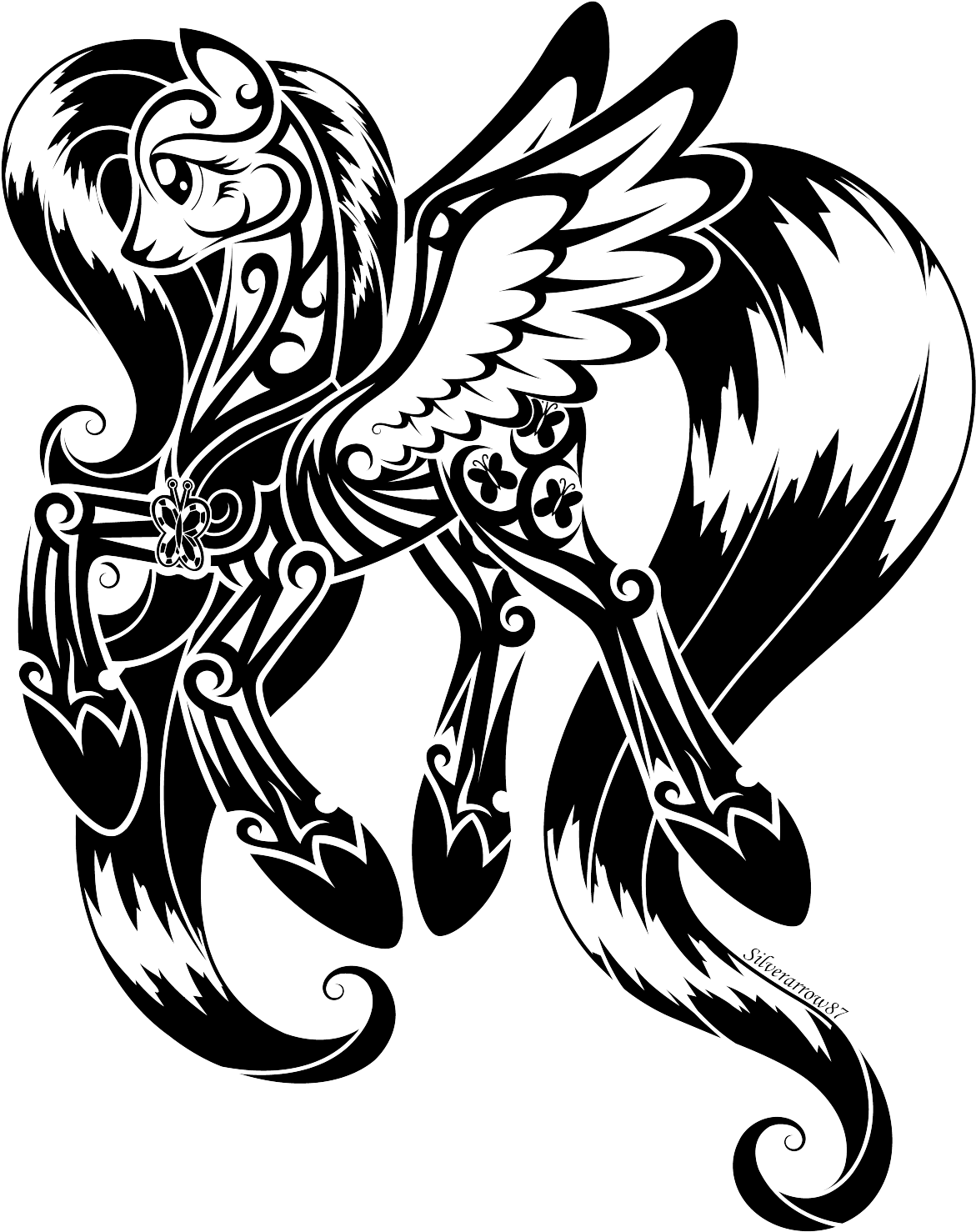 Mystical Pegasus Tattoo Design