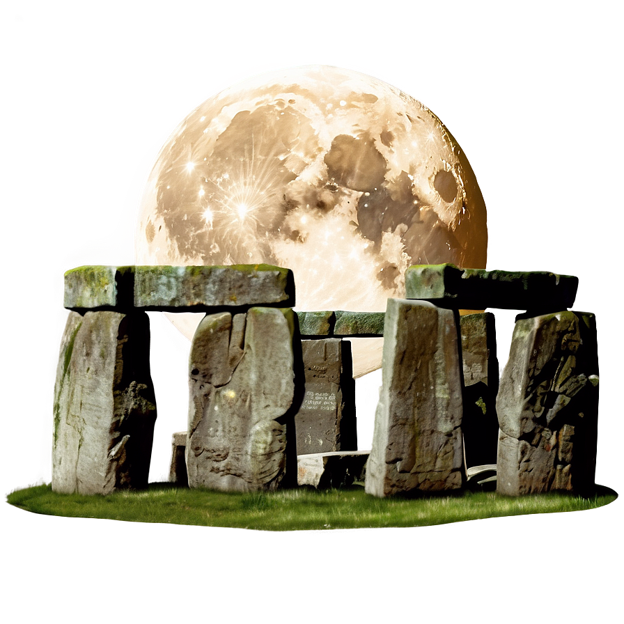 Mystical Stonehenge Under Full Moon Png 06252024