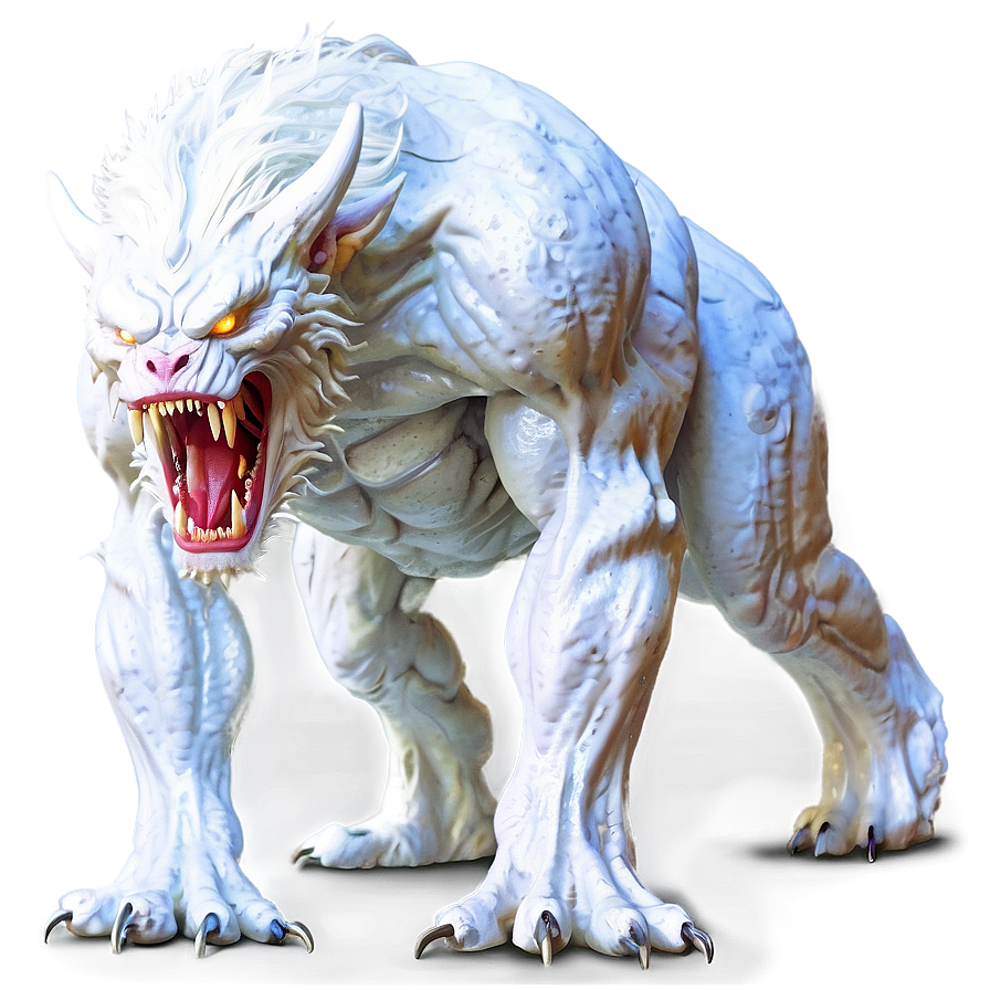 Mystical White Monster Beast Png 06212024