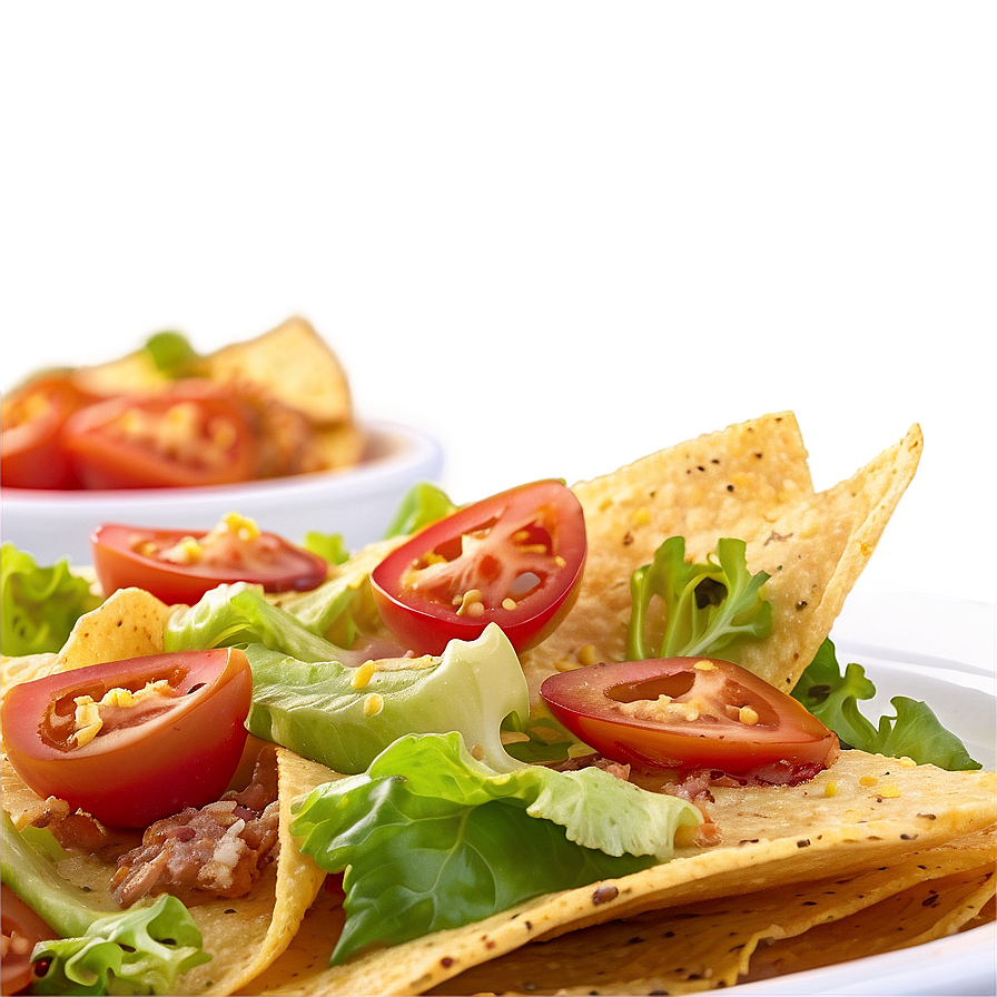 Nachos With Caesar Salad Topping Png 06122024