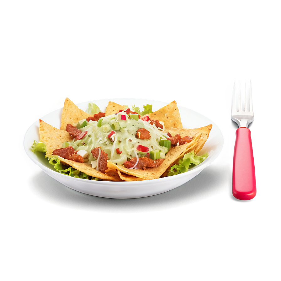 Nachos With Caesar Salad Topping Png 06122024