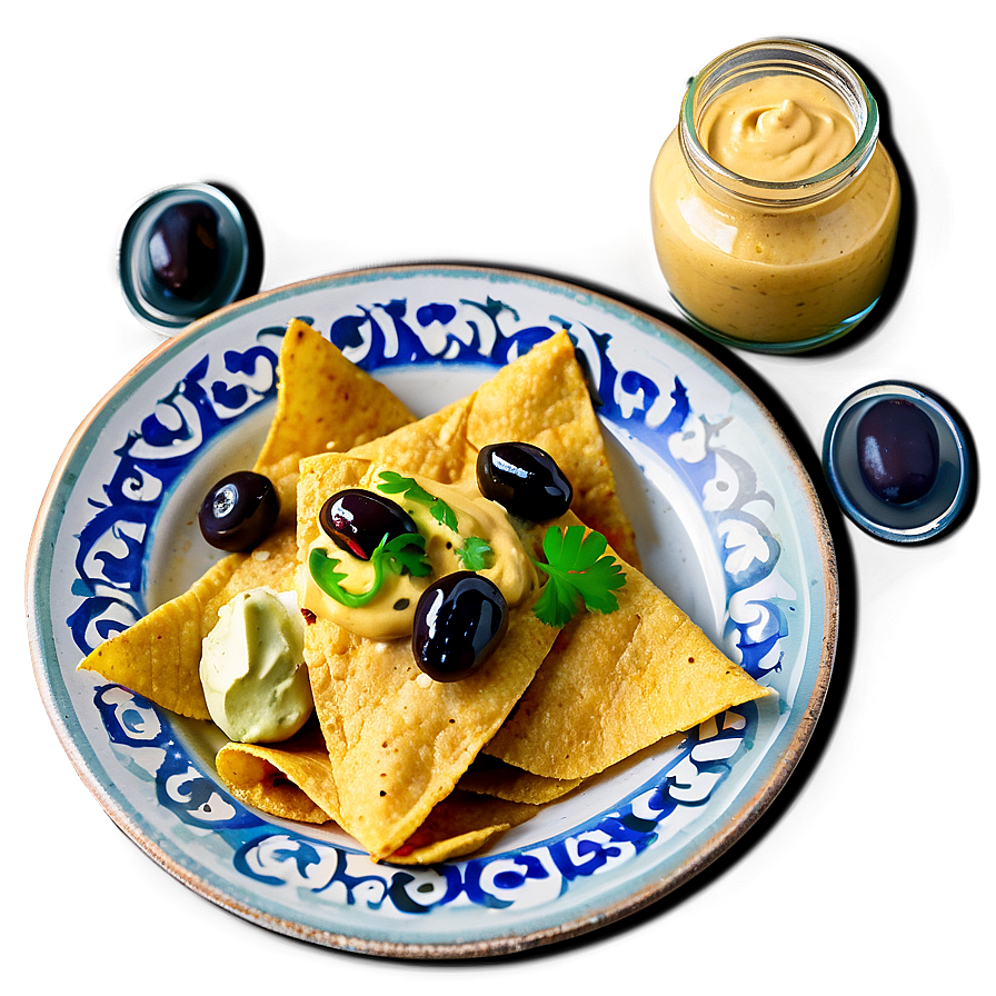 Nachos With Hummus And Olives Png Ege