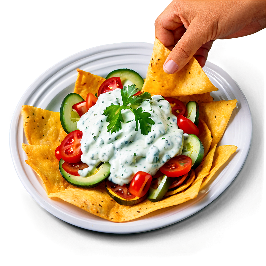 Nachos With Tzatziki Sauce Png Edw49