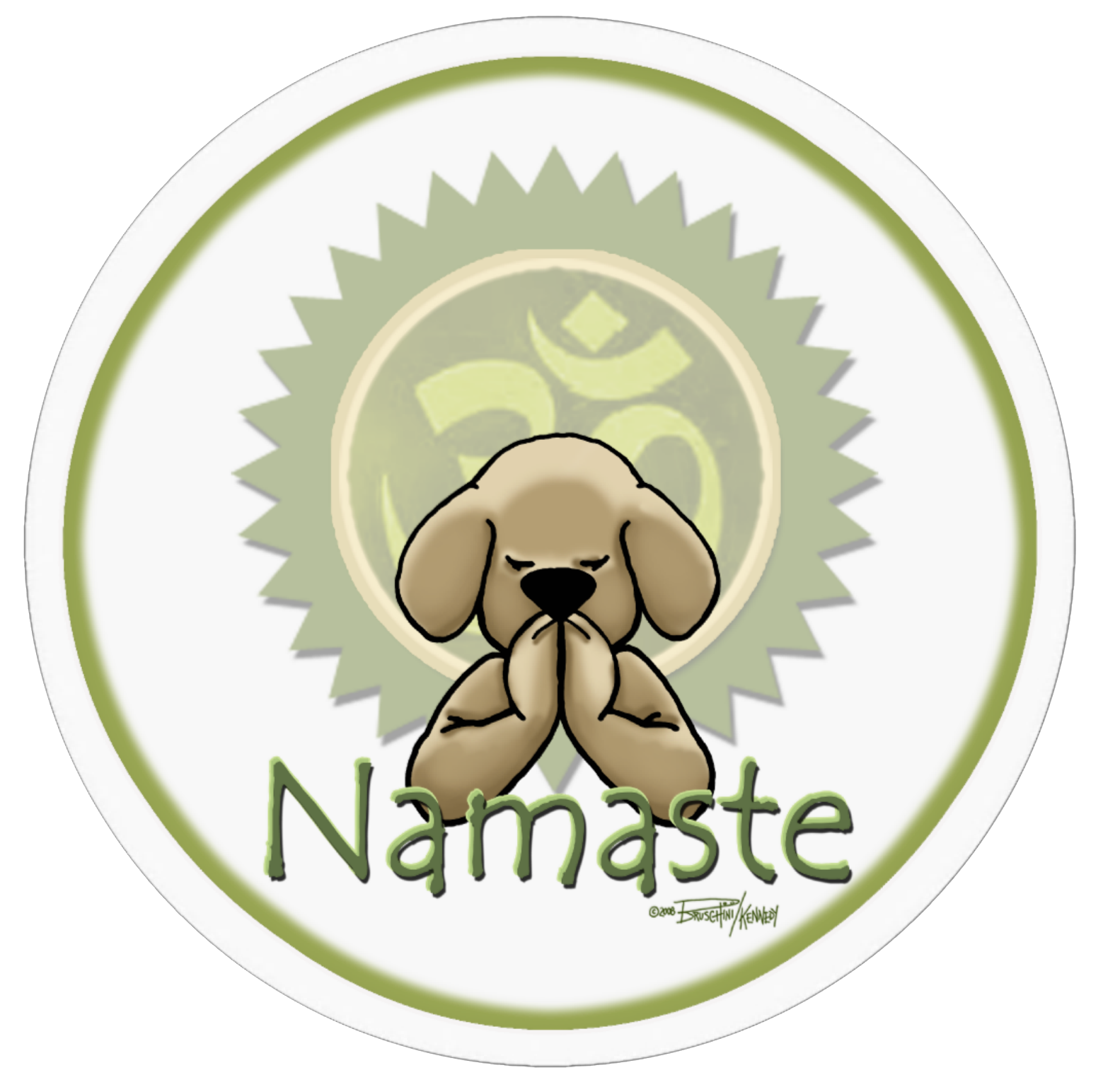 Namaste Dog Meditation Sticker