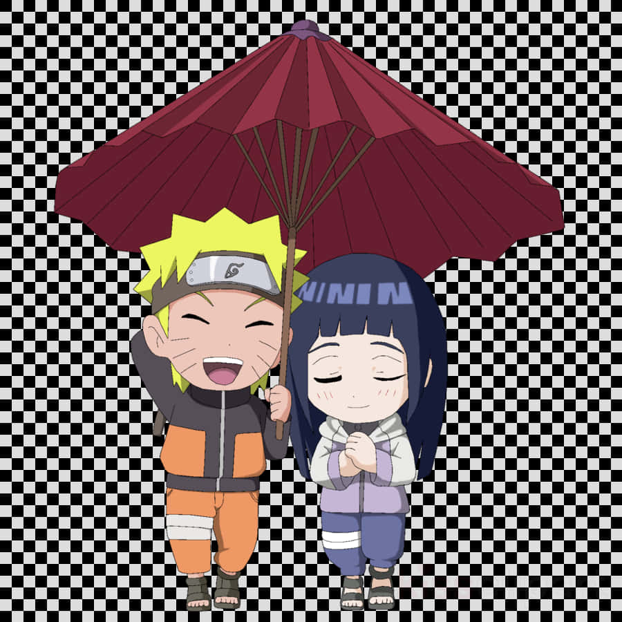 Narutoand Hinata Under Umbrella