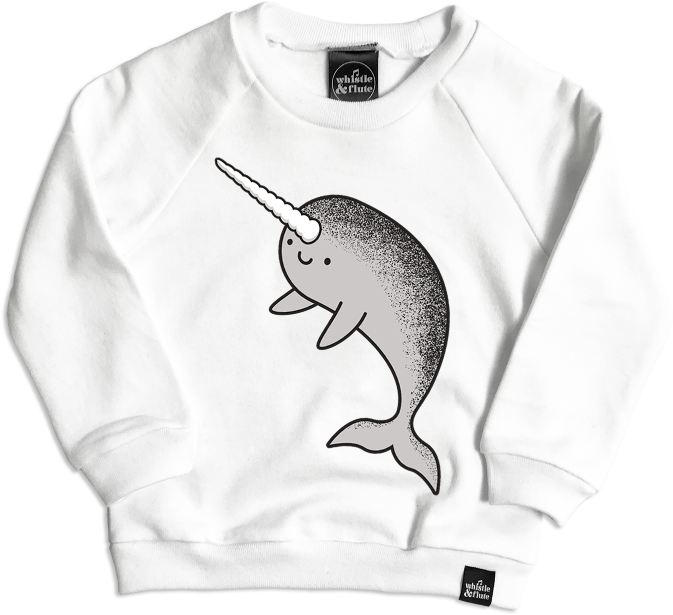 Narwhal Graphic White Sweatshirt