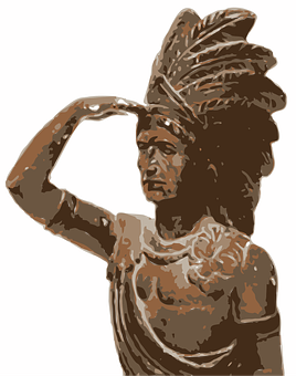 Native American Chief Saluting Silhouette