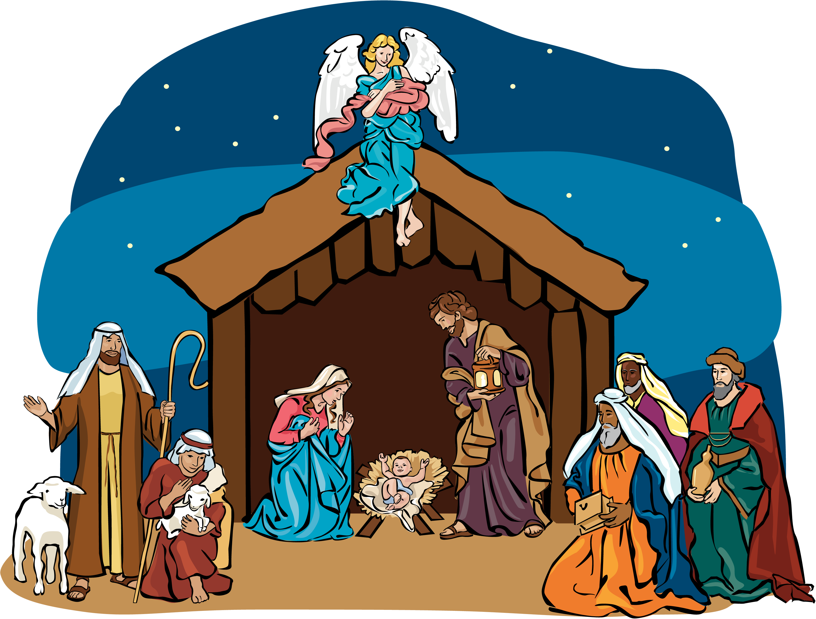 Nativity Scene Illustration