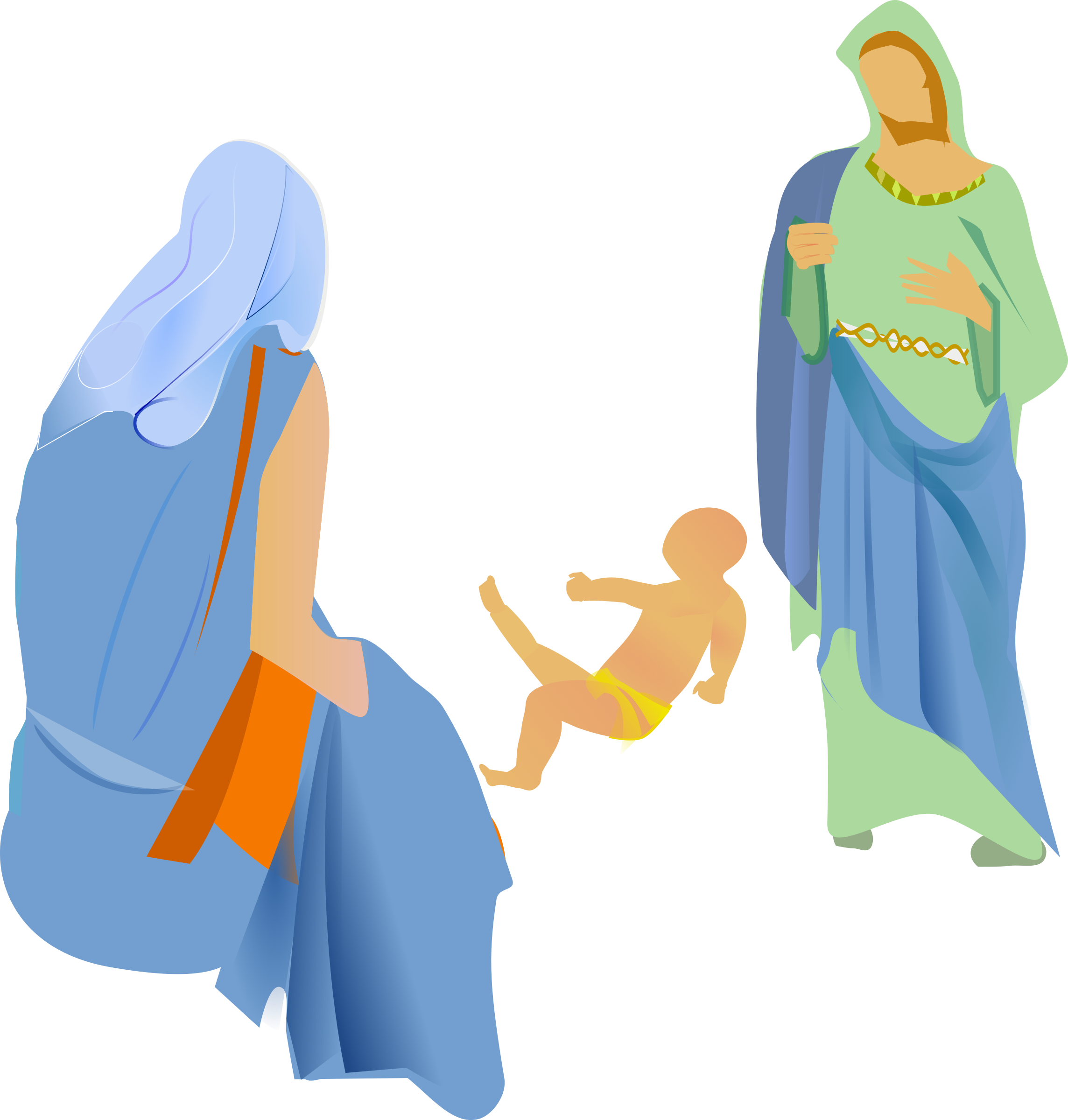 Nativity Scene Mary Joseph Baby Jesus Vector