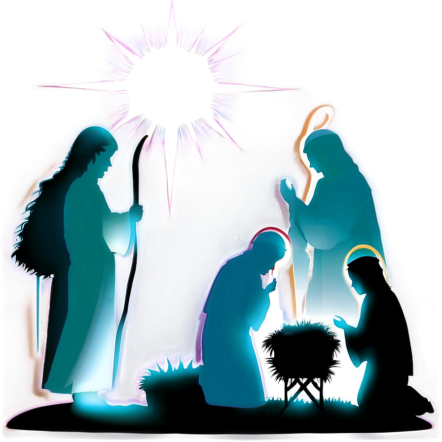 Nativity Scene Silhouette Png Qmi2