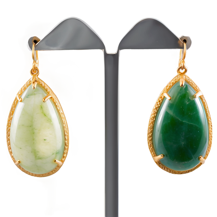 Natural Jade Earrings Png 06112024