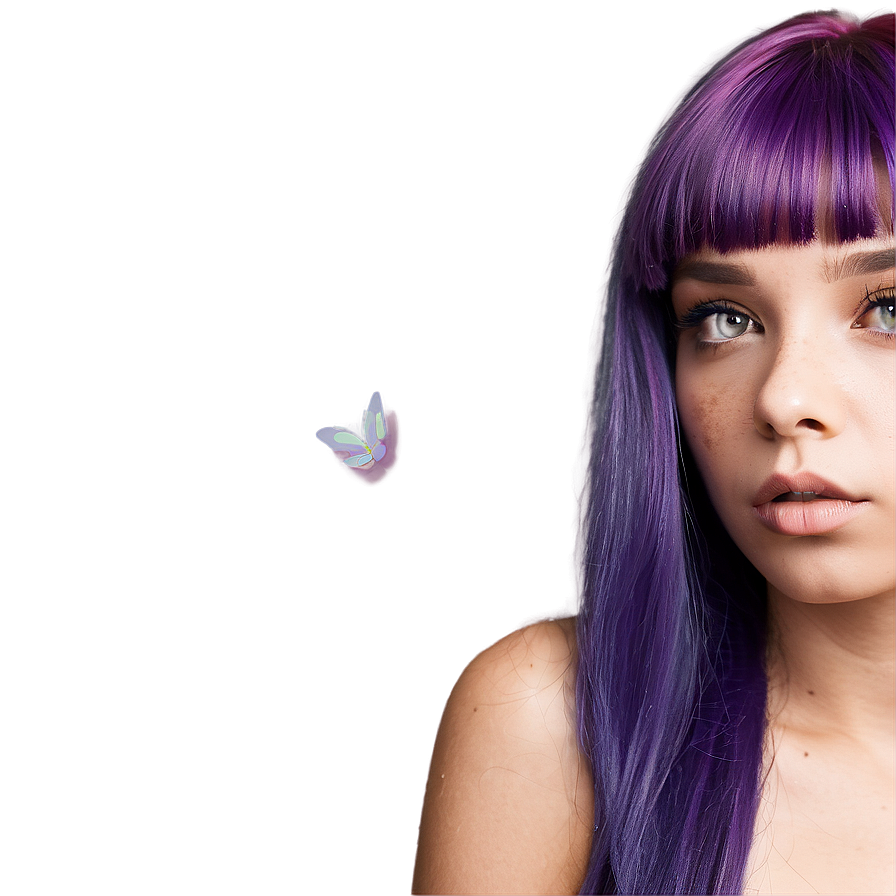 Natural Purple Hair Look Png 06272024