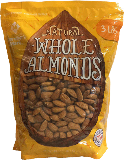 Natural Whole Almonds Packaging3lbs