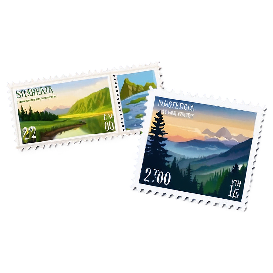 Nature Scenery Postage Stamp Png 69