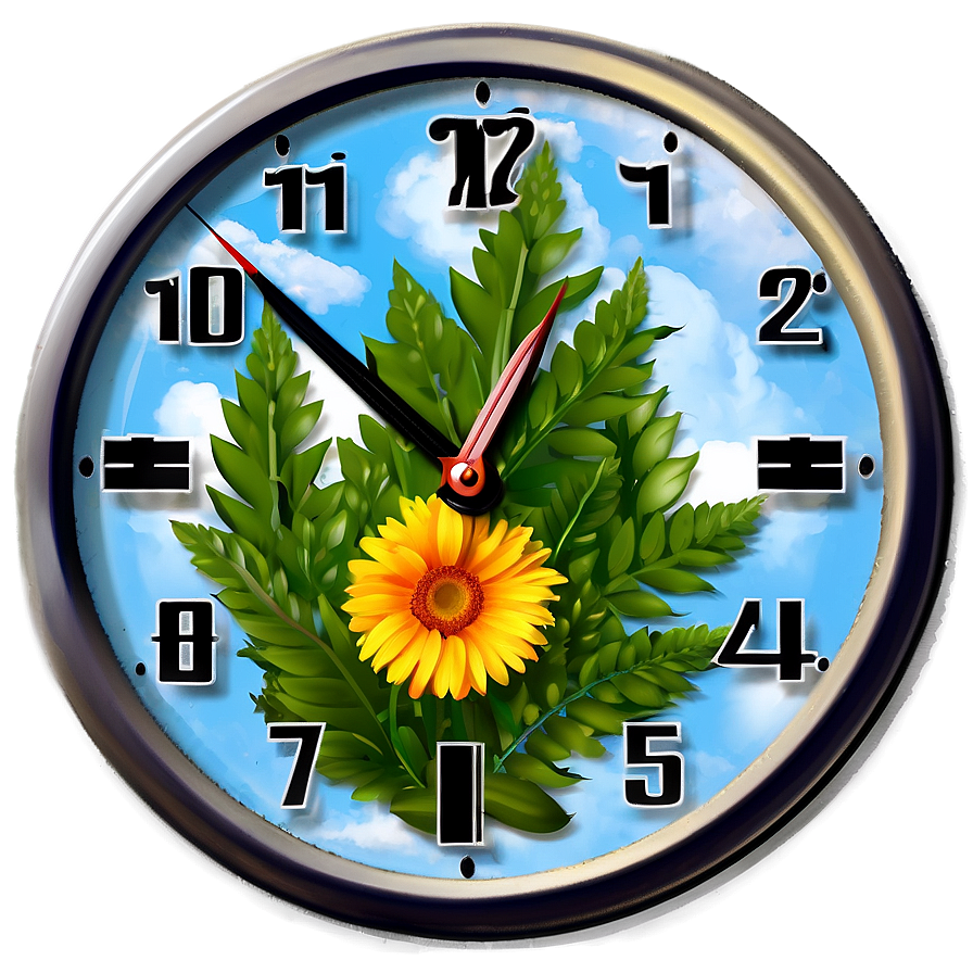 Nature Themed Clock Clipart Png 06262024