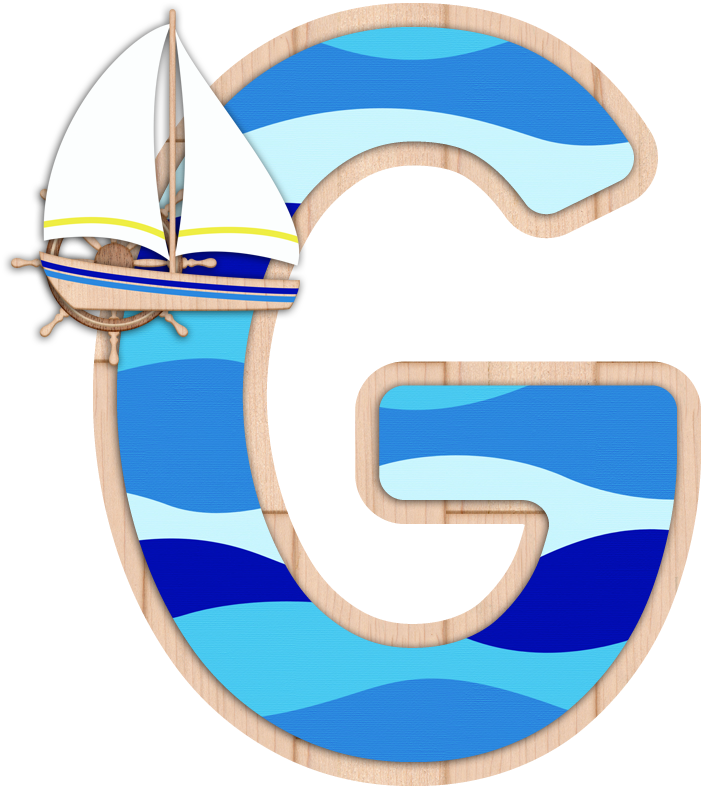 Nautical Letter G Sailboat Design