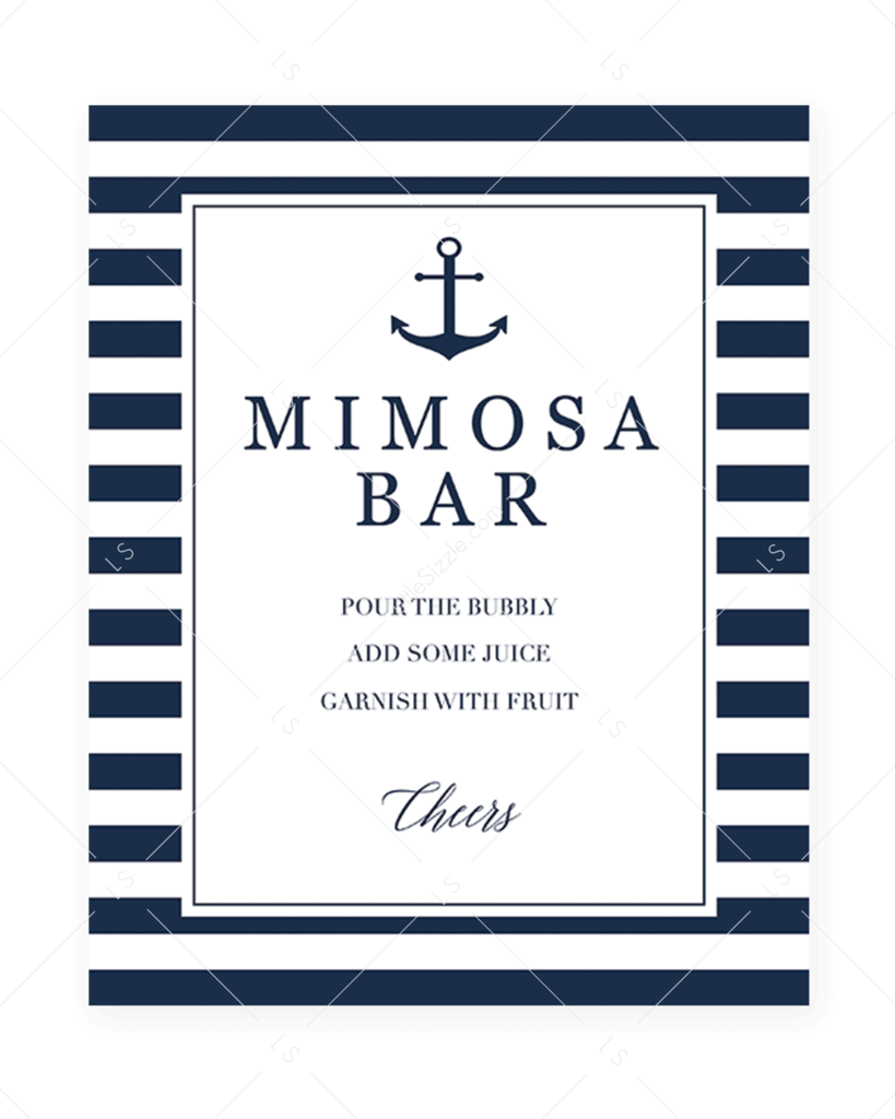 Nautical Themed Mimosa Bar Sign