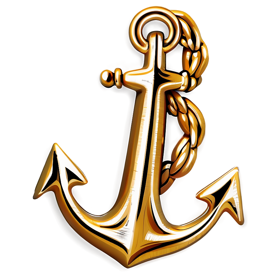 Navy Anchor In Gold Color Png Bgl65