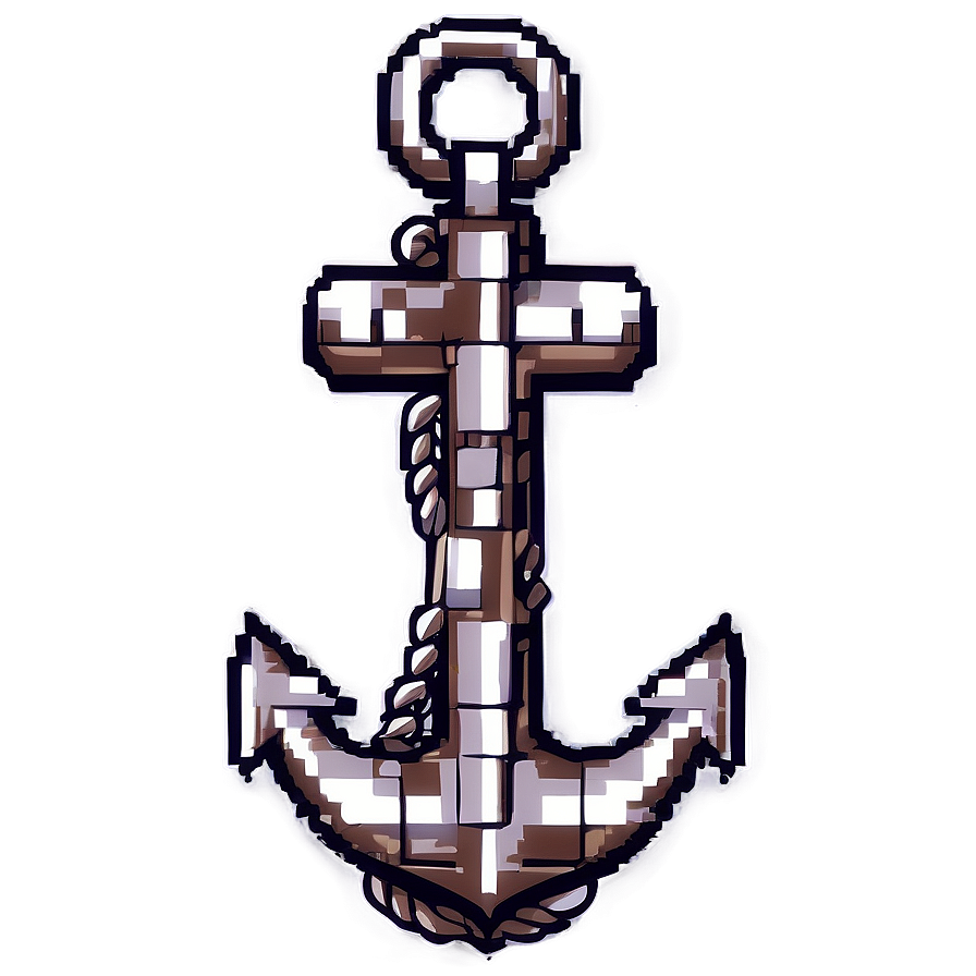 Navy Anchor In Pixel Art Png Kda