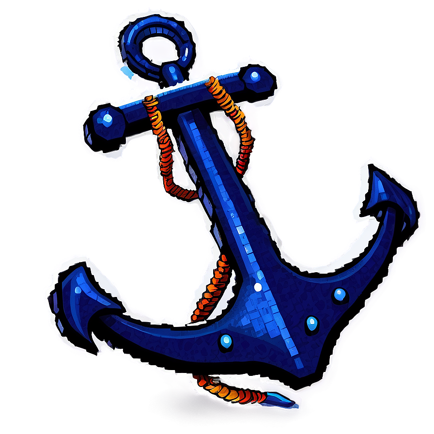 Navy Anchor In Pixel Art Png Mfw72