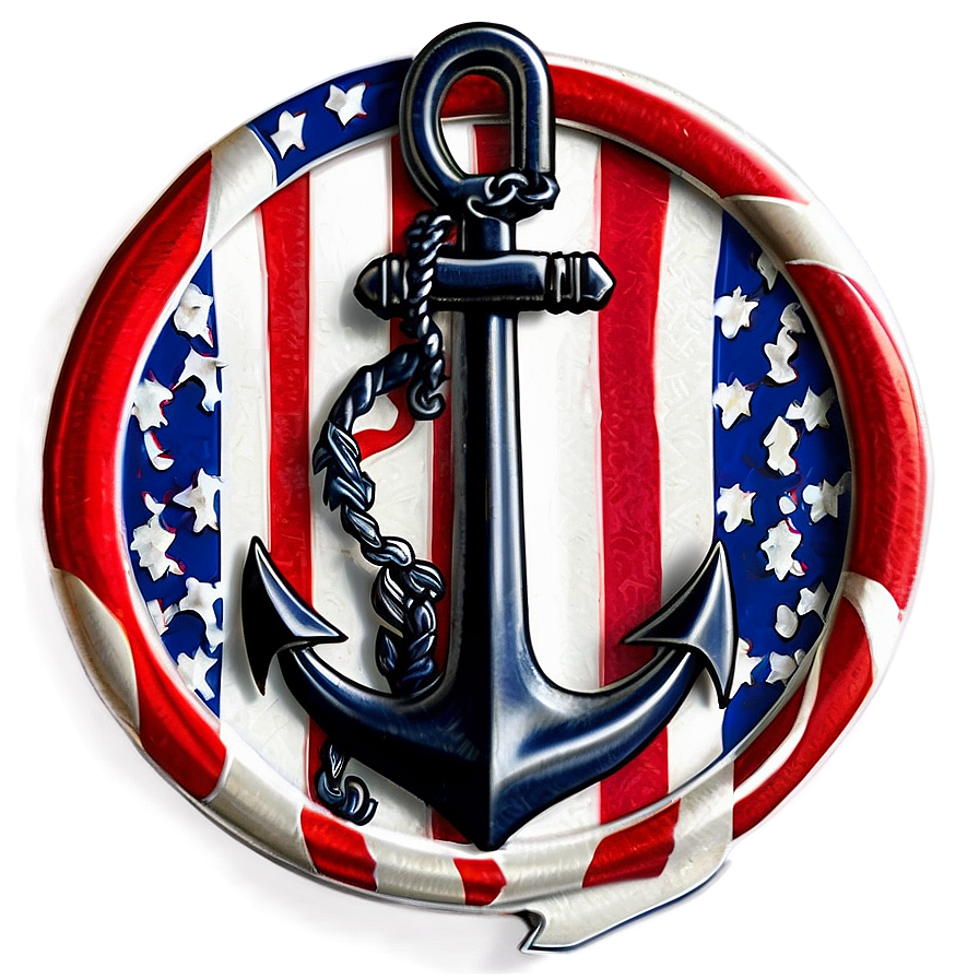 Navy Anchor With American Flag Png 80