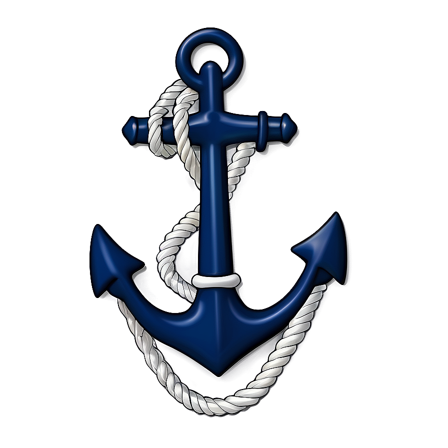 Navy Anchor With Rope Png 06292024