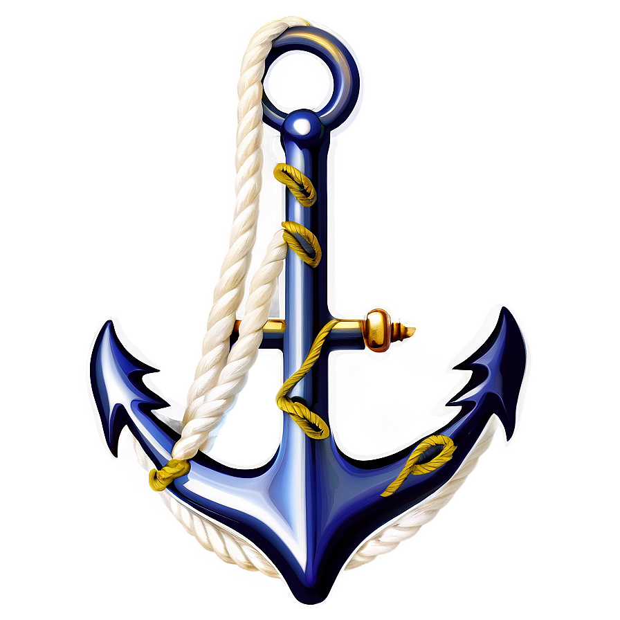 Navy Anchor With Rope Png 06292024