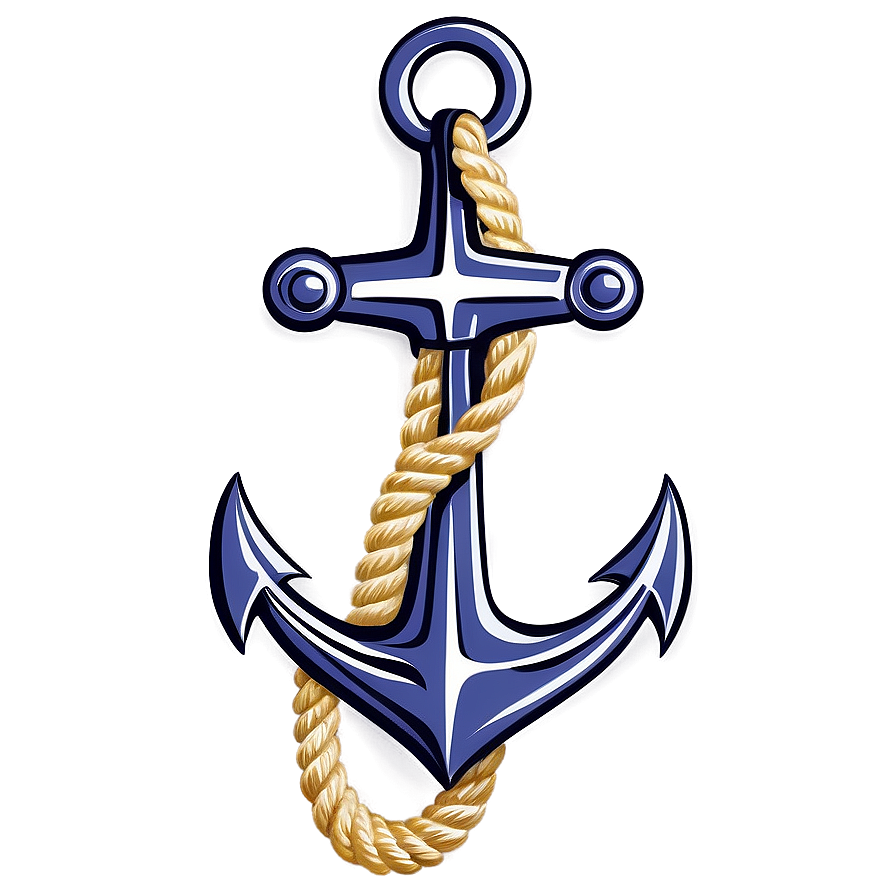 Navy Anchor With Rope Png Iew96