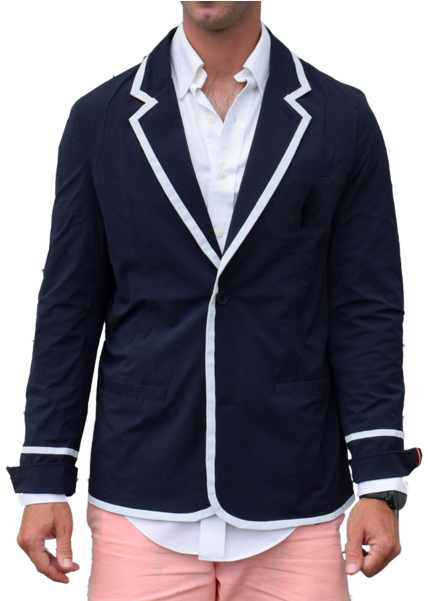 Navy Blazer White Trim