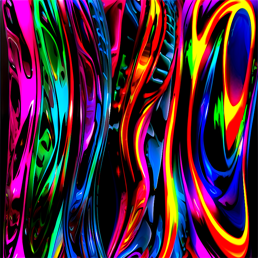 Neon Abstract Swirls Png Pth