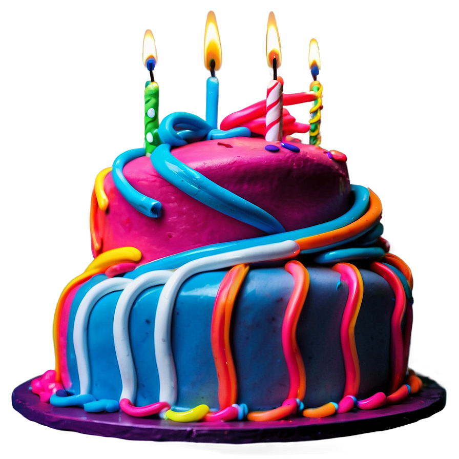 Neon Birthday Cake Png Jew