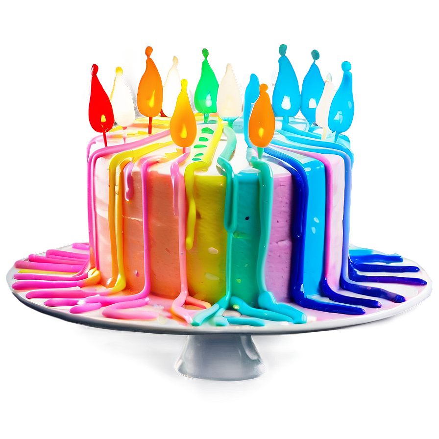 Neon Birthday Cake Png Mts25