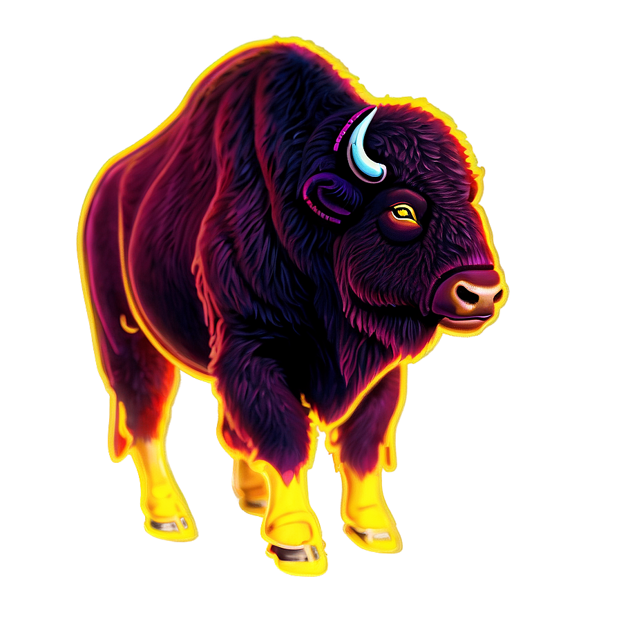 Neon Bison Sign Png 10