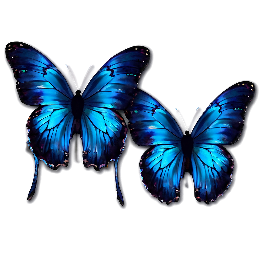 Neon Blue Butterflies Png 33