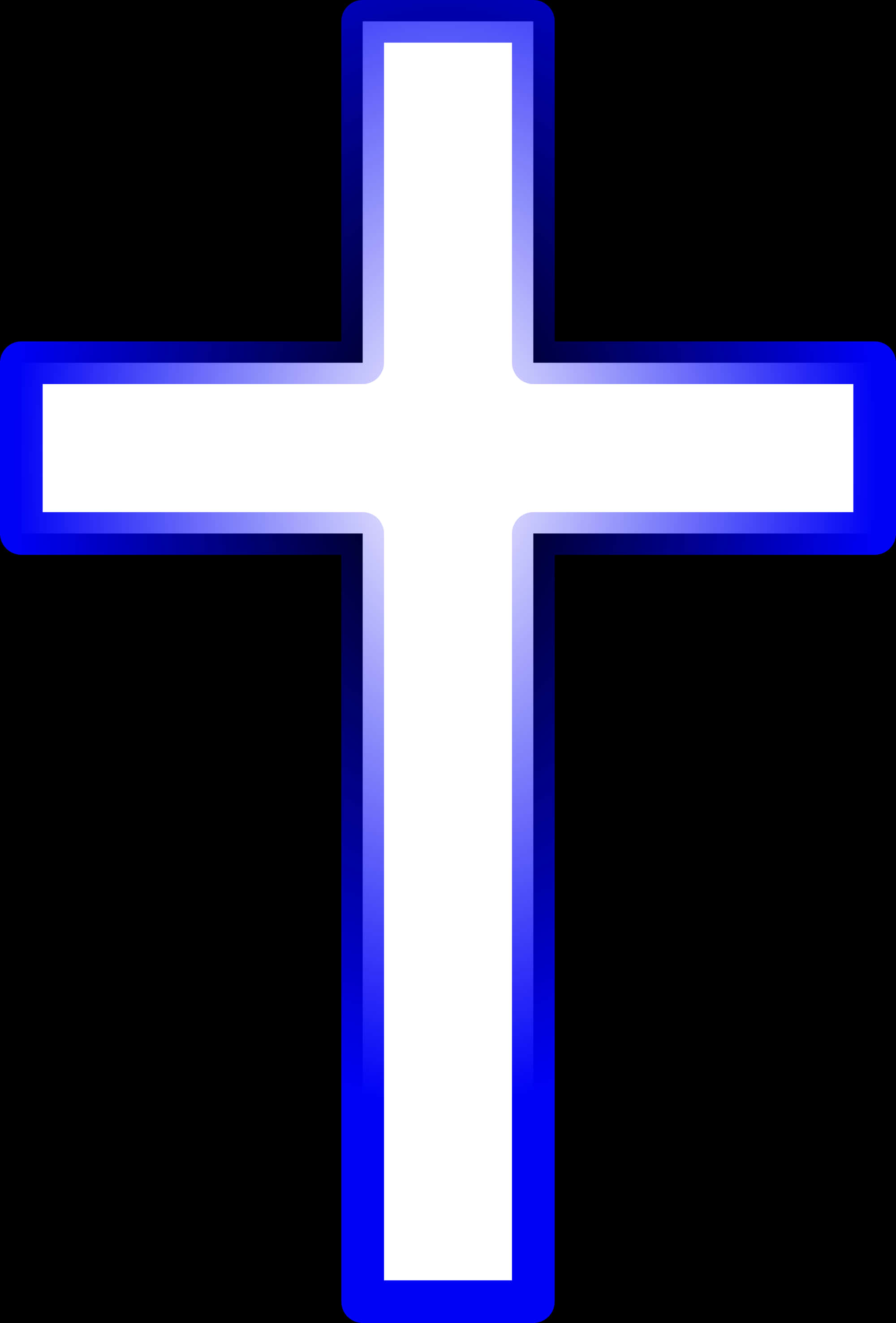 Neon Blue Outlined Cross