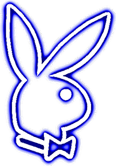 Neon Blue Playboy Bunny Logo