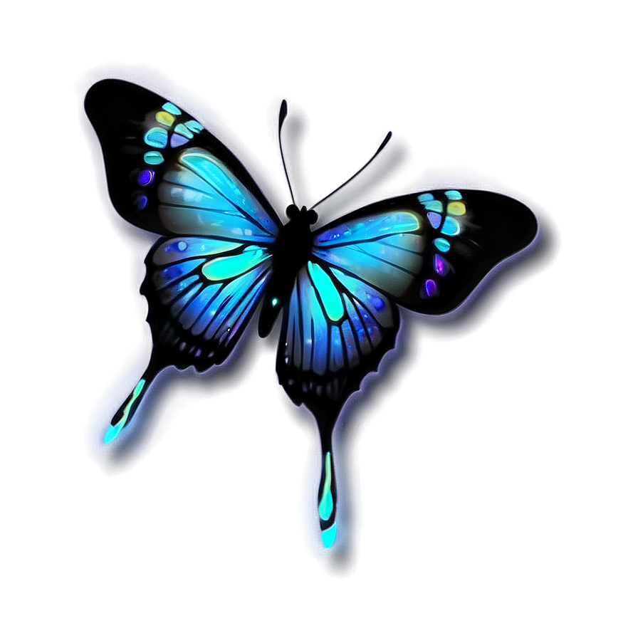 Neon Butterfly Emoji Png Wsj44