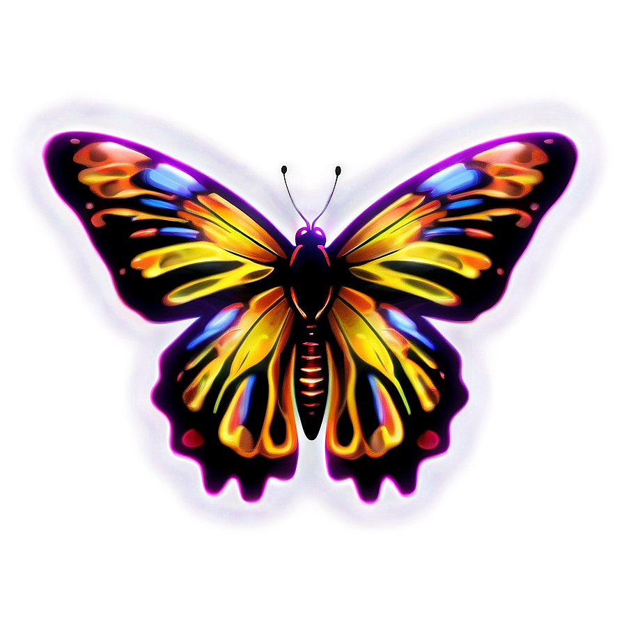 Neon Butterfly Glow Png 04292024