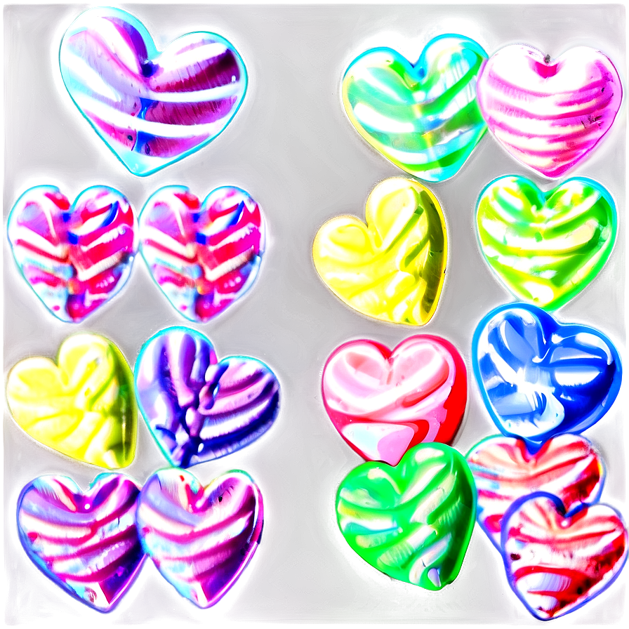 Neon Candy Hearts Png Nda12