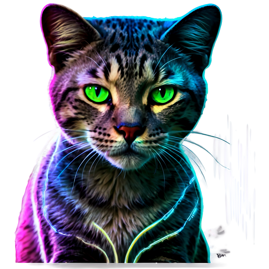 Neon Cat Filter Png Iru