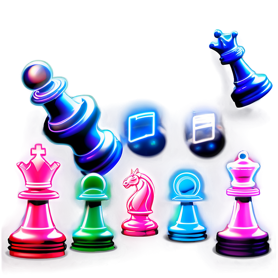 Neon Chess Pieces Png 11