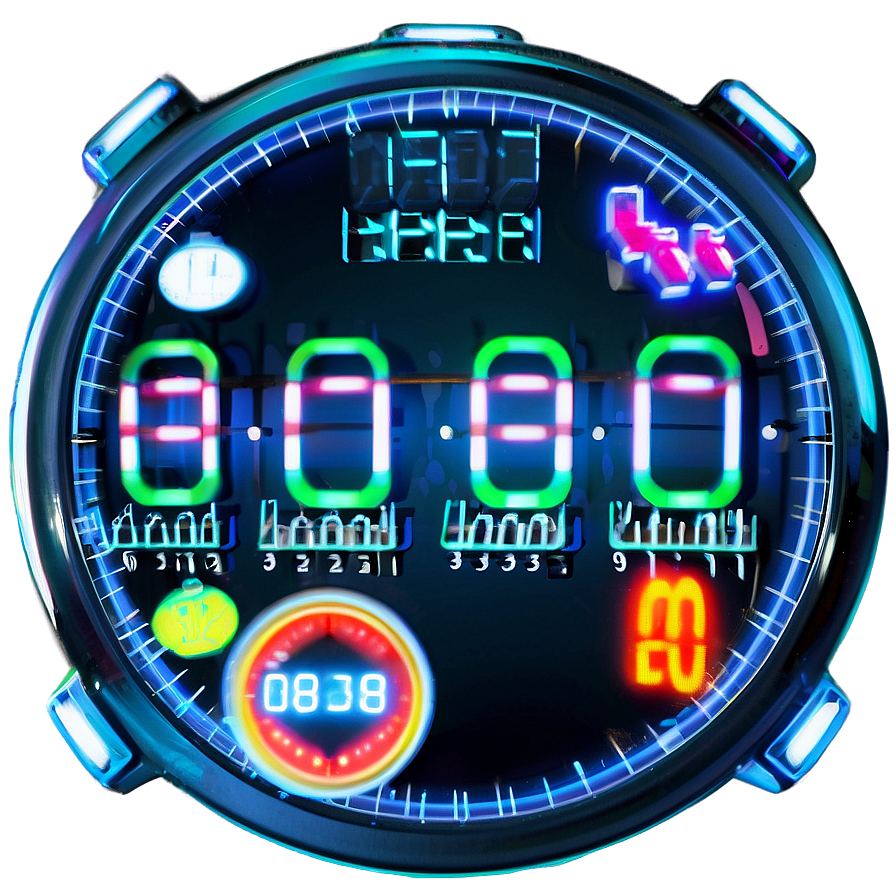 Neon Countdown Timer Png 06282024