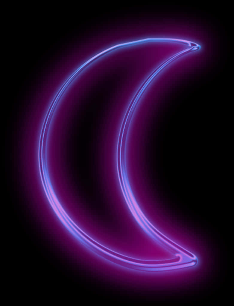 Neon Crescent Moon Illustration