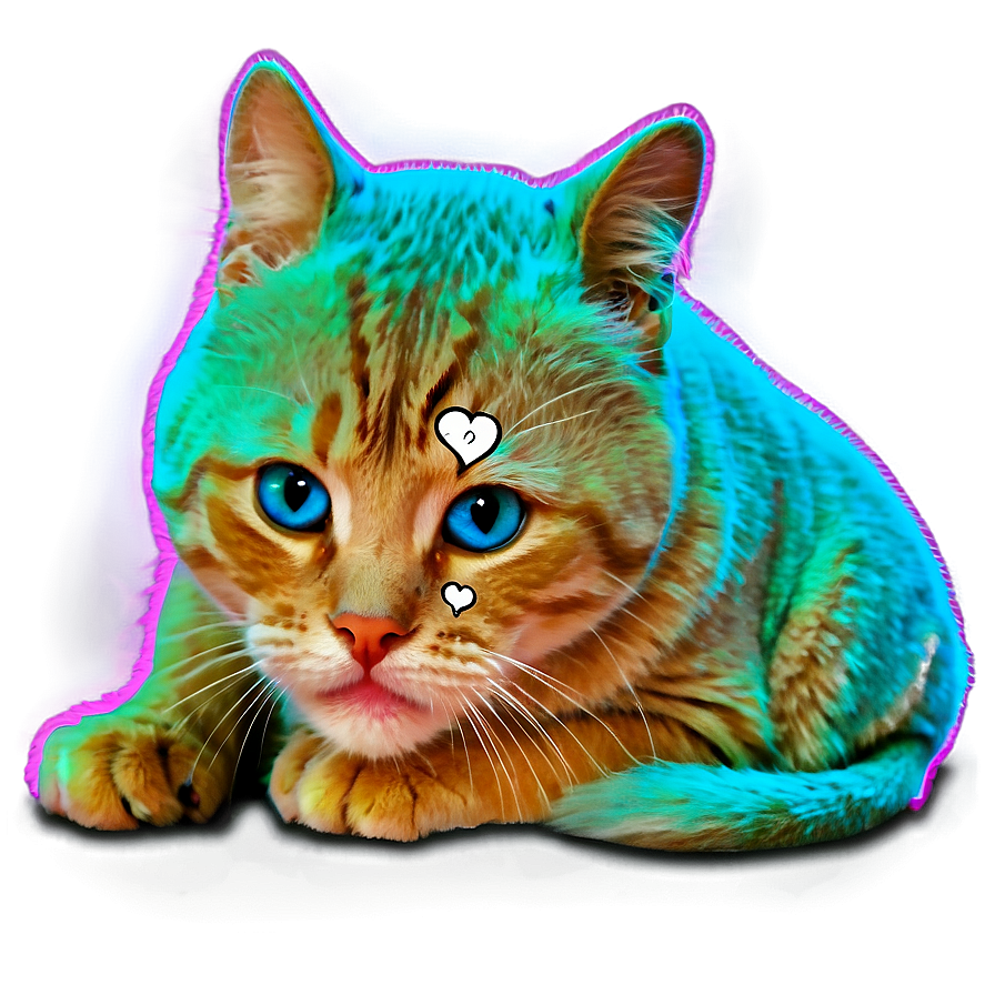 Neon Crying Cat Png Ija